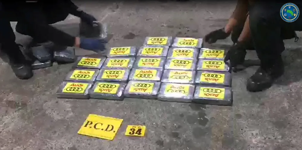 Packages containing cocaine were seized during a police operation in Moin, Costa Rica, where 4.3 tonnes of cocaine were found in July, hidden inside containers transported on a ship from Colombia.