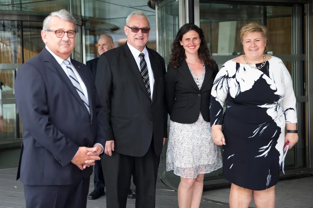 Trond Myhre (nummer to fra venstre) har vært i eventbransjen en årrekke. Her fra Riksrevisjonens 200-årsjubileum på Operaen i 2016, med daværende riksrevisor Per-Kristian Foss, ballettsjef Ingrid Lorentzen og daværende statsminister Erna Solberg (H).