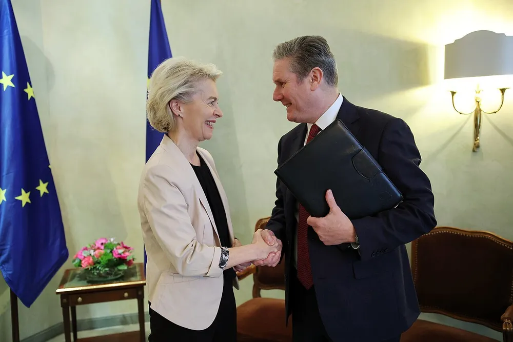 European Commission President Ursula von der Leyen (left) and UK Prime Minister Sir Keir Starmer (right).