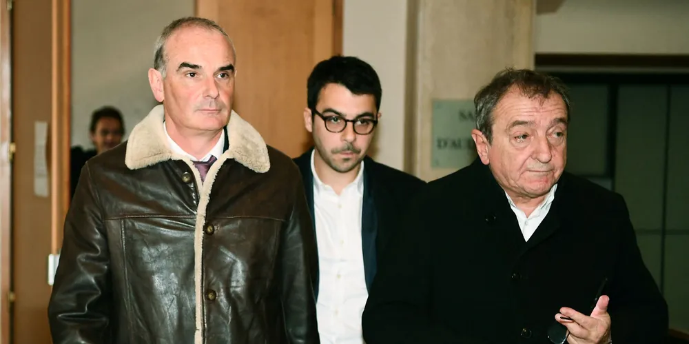 Bourbon CEO Gael Bodenes (left) seen here at the opening of the trial in 2019.