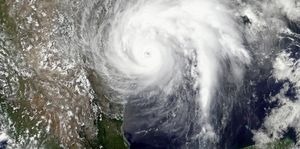 Tropical storm Harvey over the Gulf of Mexico.