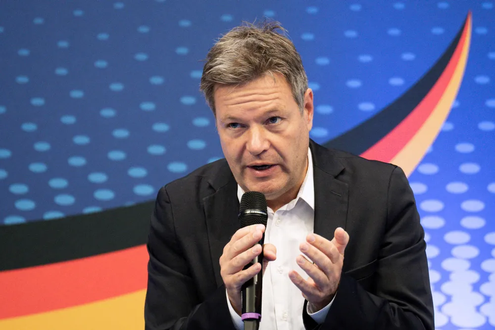 Determination: Germany’s Economy Minister Robert Habeck taking action to prevent gas supplies being jeopardized.