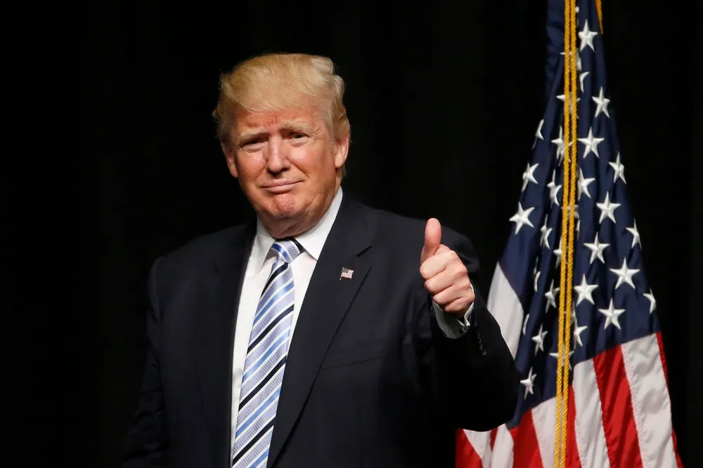 Inching ahead: Donald Trump has won key battlegrounds in the US election which saw oil prices fall