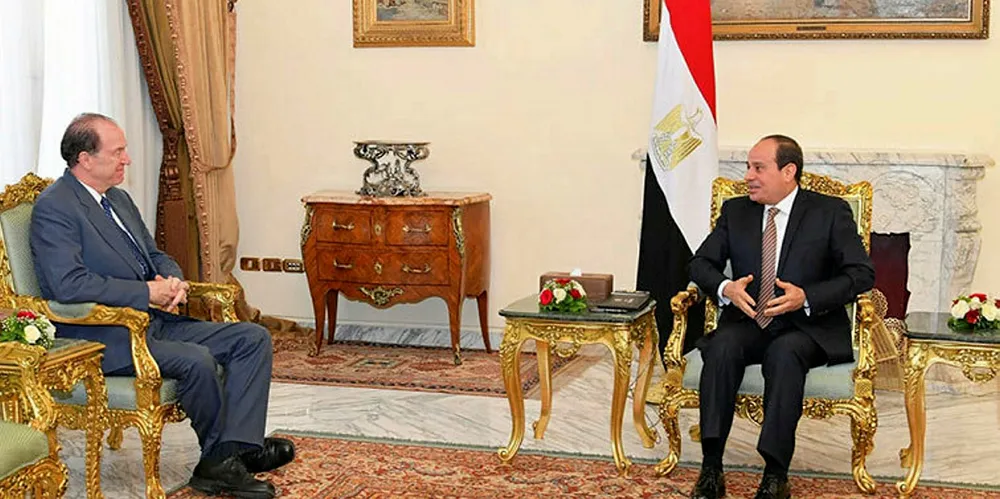 Egyptian President Abdel Fattah El Sisi Meets with the President of the World Bank Group