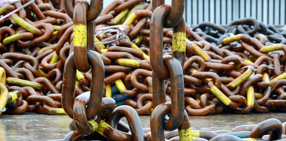 Mooring chains for the UK's Hywind Scotland array, the world's first floating wind farm