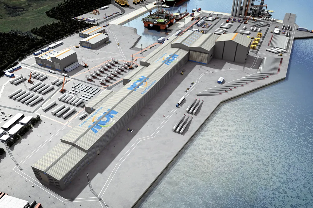 From the ashes: an illustration of the Nigg offshore wind tower factory in Scotland