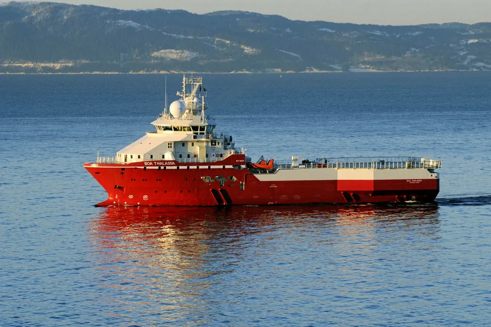 High and dry: EMGS' survey vessel BOA Thalassa, now renamed Petrel Explorer