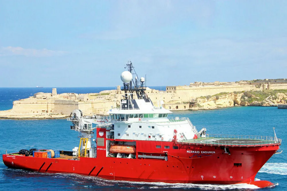 Back up: the Mermaid Endurer dive support vessel