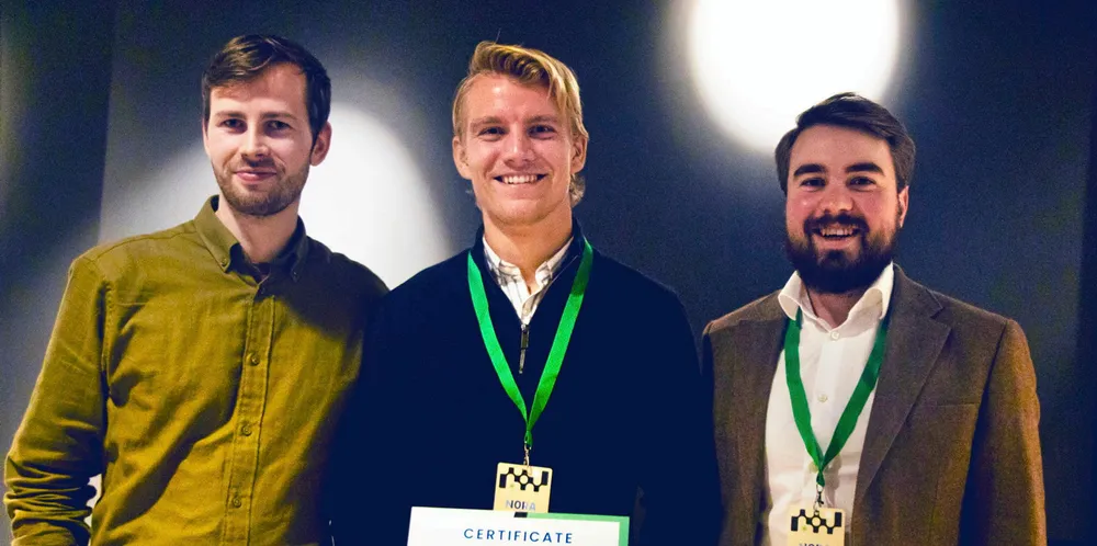 Tre av de fem som står bak nettsiden Catchwise: Åsmund Brekke, Jonas Dammen og Kristian Andersen Hole.