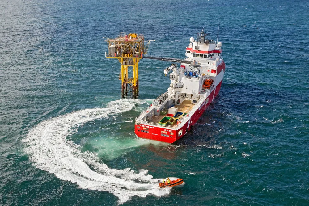 Tengaz. One of NAM's facilities offshore the Netherlands.