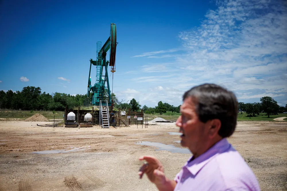 Harold Atkinson at his oilfield in Texas.