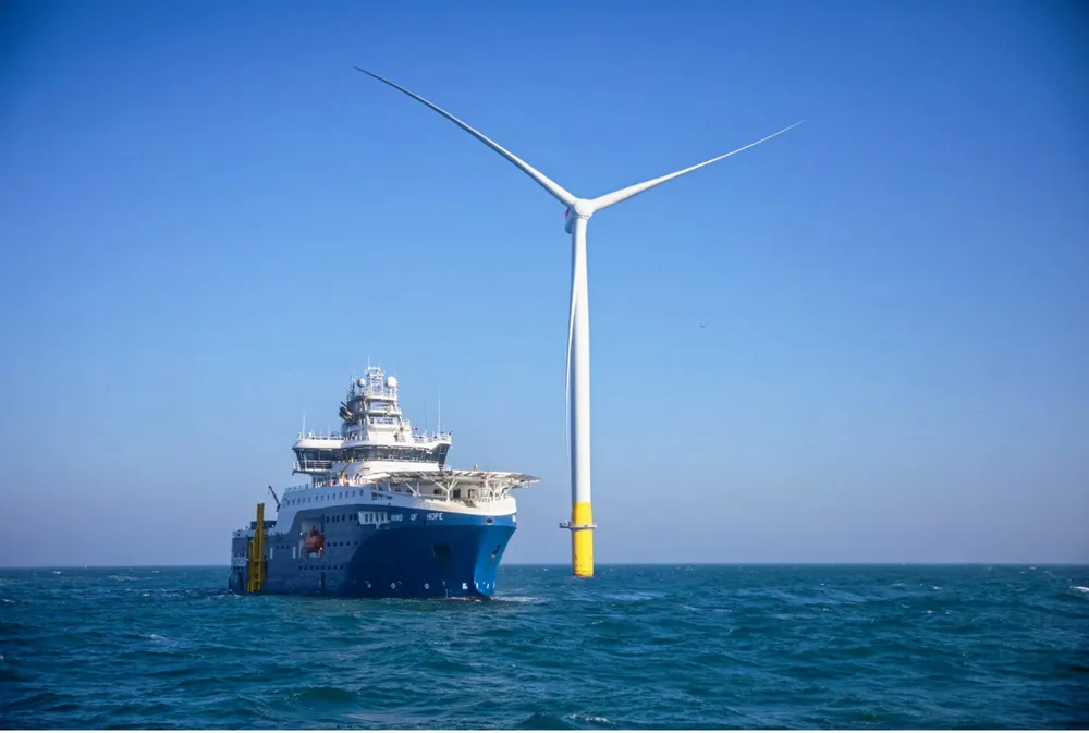 Generating: part of the Hornsea 2 offshore wind farm in the UK North Sea.