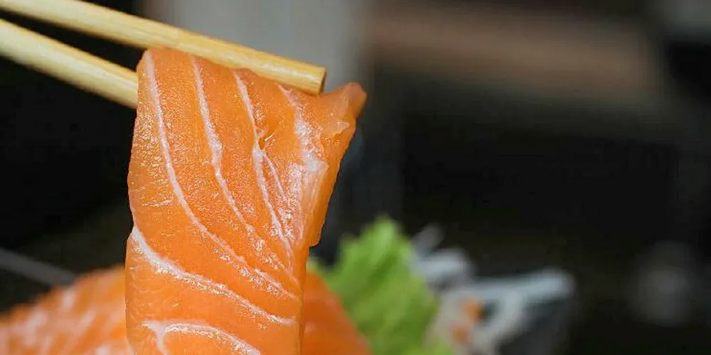 Salmon sashimi.