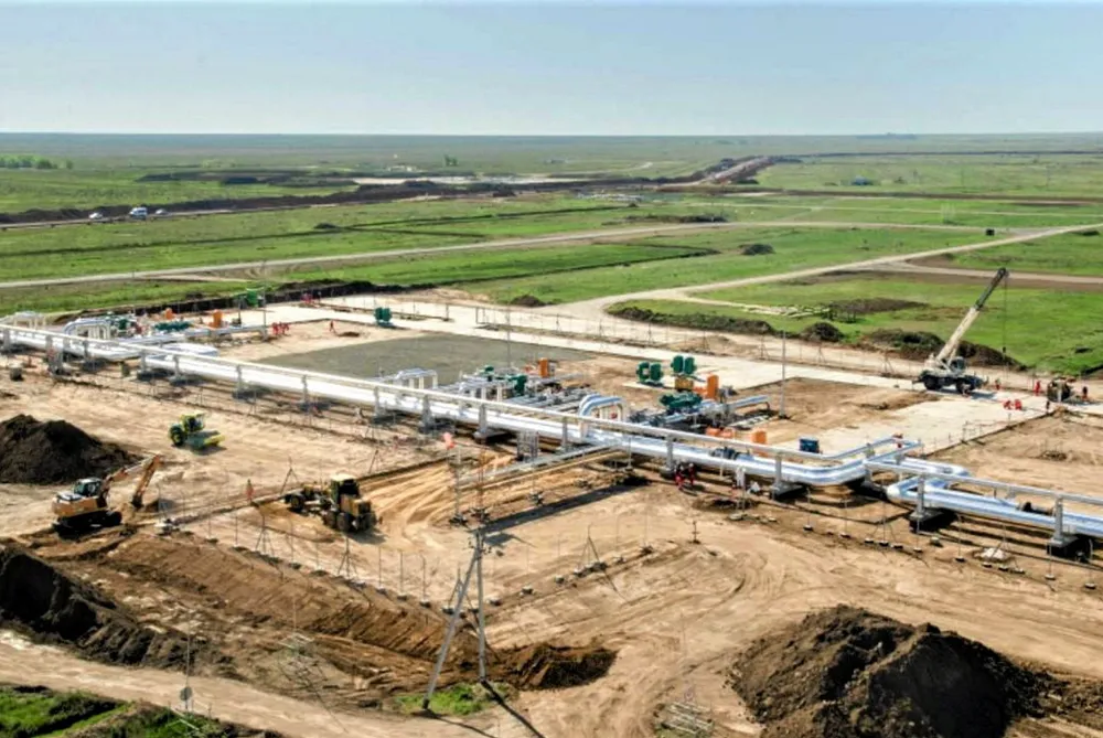 Construction site for KEP-1A compressor facility at the Karachaganak field in Kazakhstan.