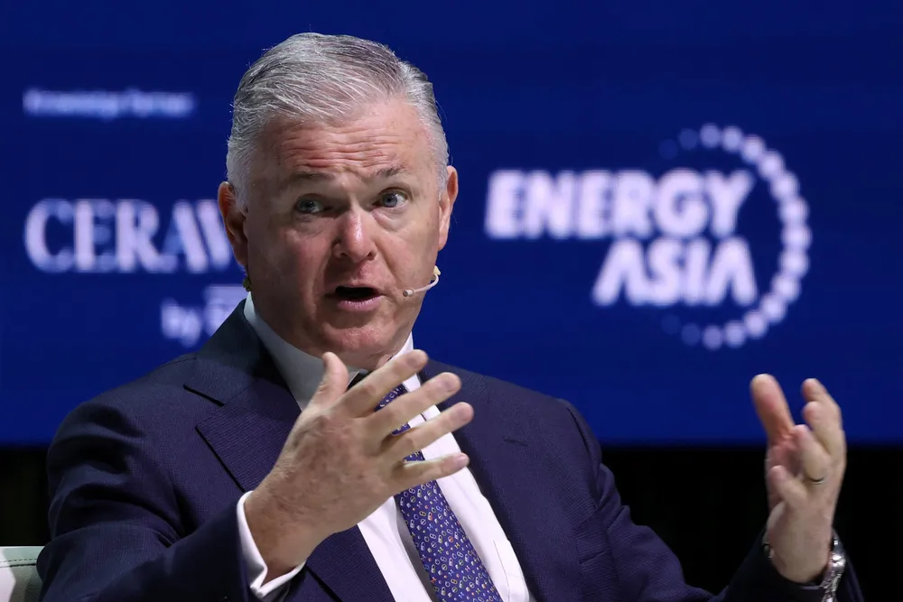 Santos chief executive, Kevin Gallagher, on 17 June 2025 speaks at the Energy Asia conference in Kuala Lumpur, Malaysia.