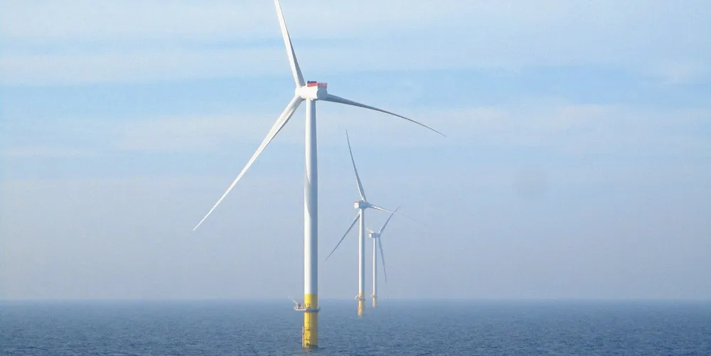 Turbines spinning at the Borssele 1&2 array off the Netherlands