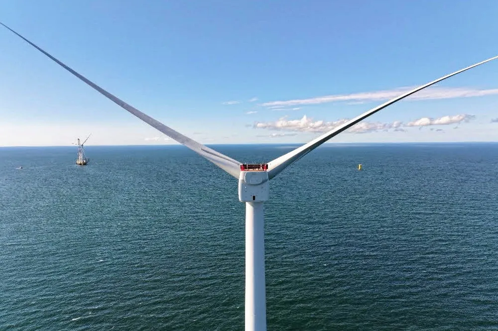A turbine at Vineyard Wind.
