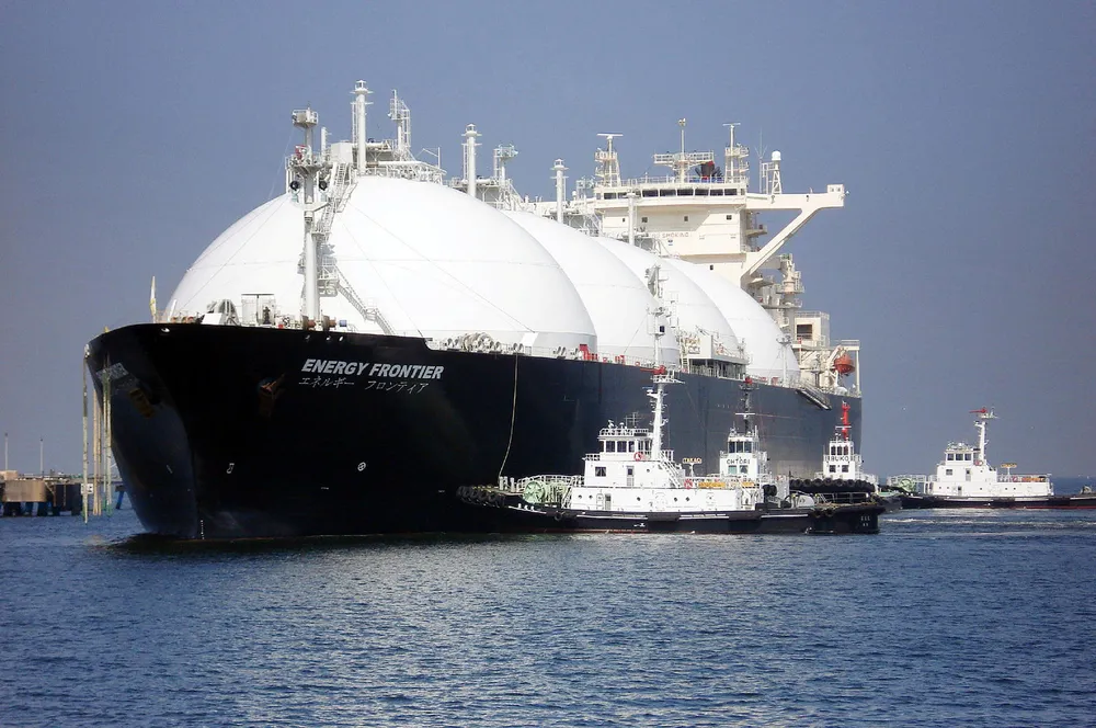 Maiden cargo: a liquefied natural gas tanker arrives in Chiba Prefecture, Japan, in 2009 with the first shipment from the Sakhalin 2 project in Russia