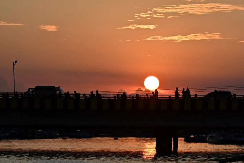 Sunset: in Balikpapan, East Kalimantan's oil town, in August 2022.
