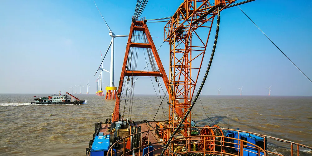Cable laying at Chinese offshore wind project