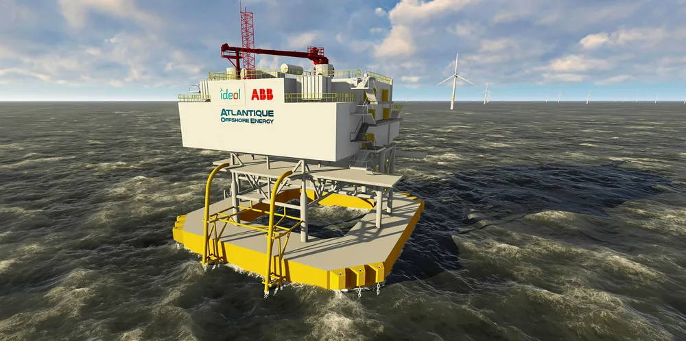 Floating substation designed by Ideol, Atlantique Offshore Energy and ABB