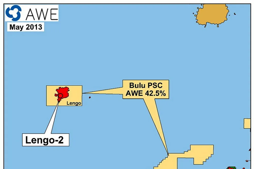 Successful well: the location of the Lengo-2 appraisal.