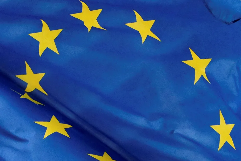 European flag: seen outside the EU Commission headquarters in Brussels, Belgium