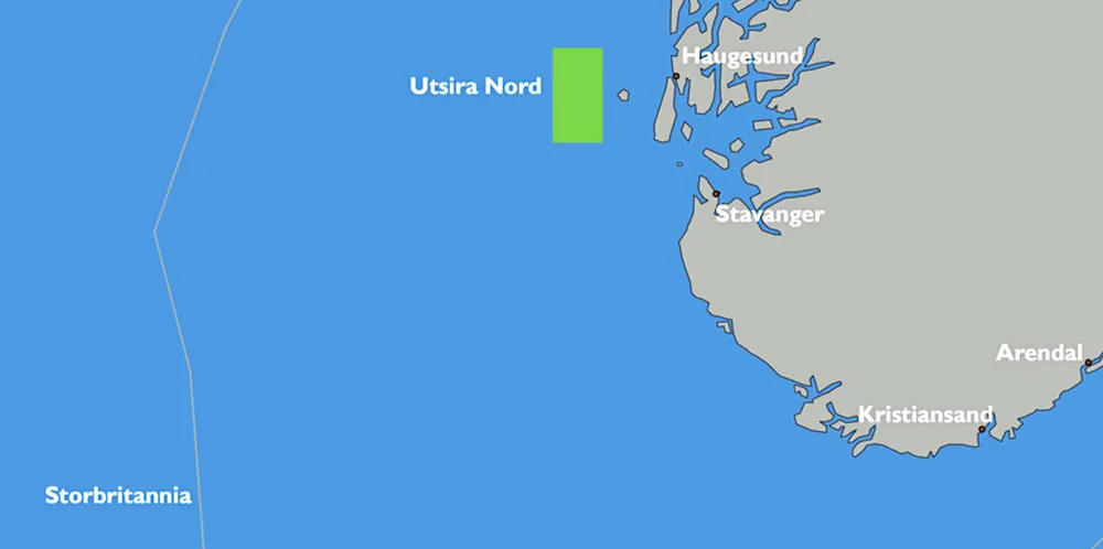 For første gang er det nå mulig å søke konsesjon for større havvindpark på norsk okkel. Utsira Nord er det ene området (som vist over). Sørlige Nordsjø II er det andre området.