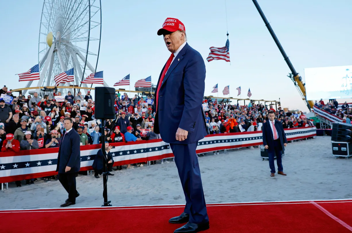 Donald Trump took aim at offshore wind during a rally in New Jersey.