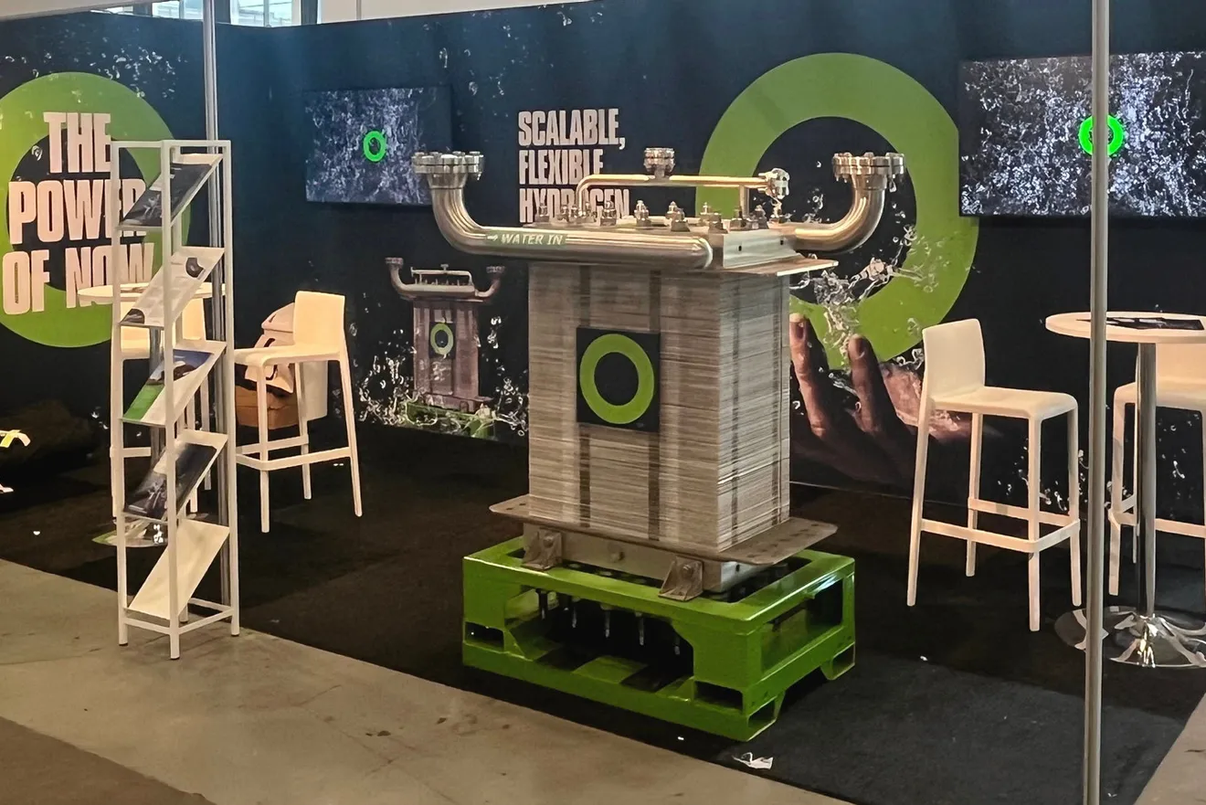 A 1MW Fortescue electrolyser displayed at the World Hydrogen Summit in Rotterdam.