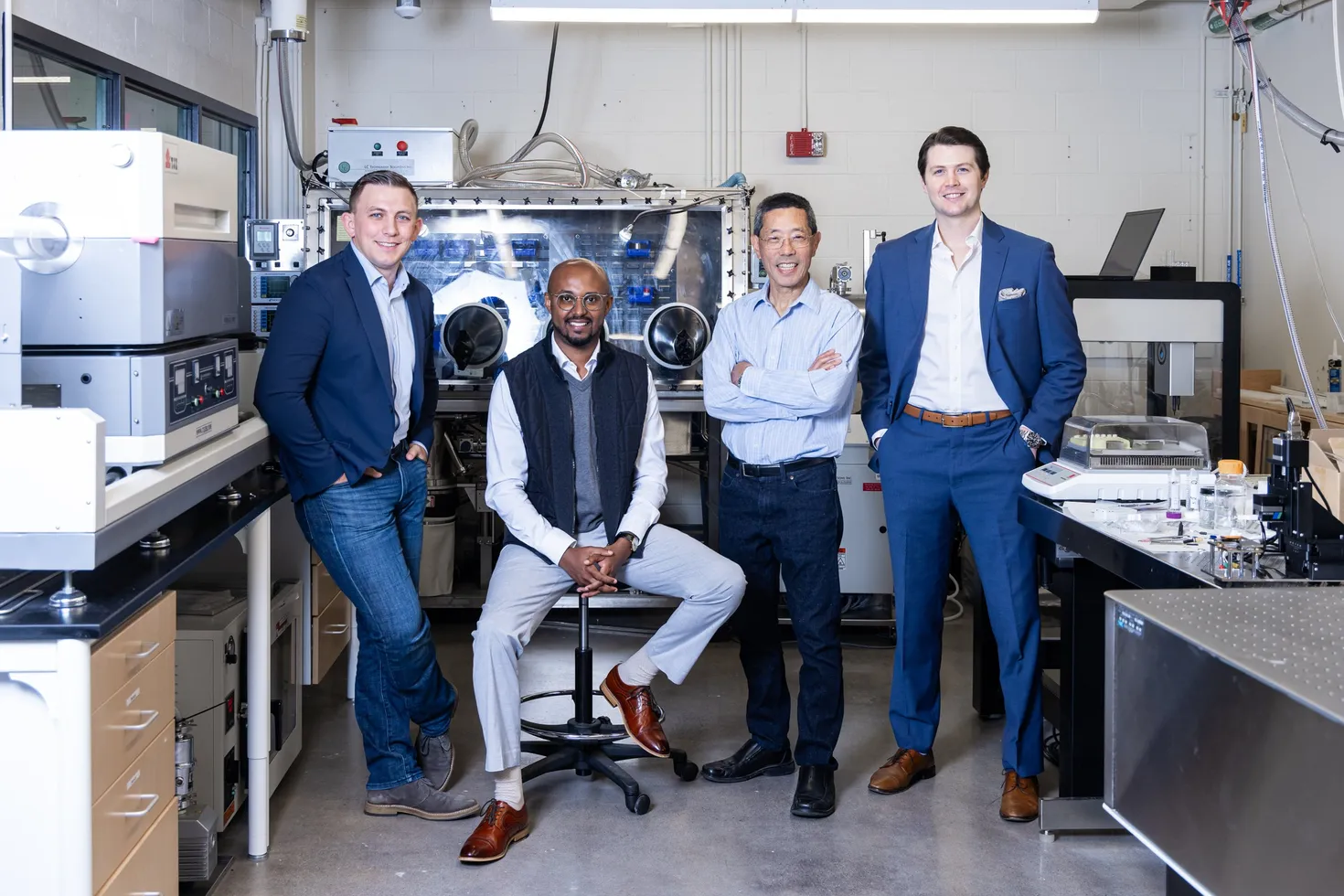 The Addis Energy founding team: (l-r): CEO Michael Alexander, chief science officer Iwnetim Abate, chief strategy officer Yet-M ing Chiang, and chief operating officer Charlie Mitchell.