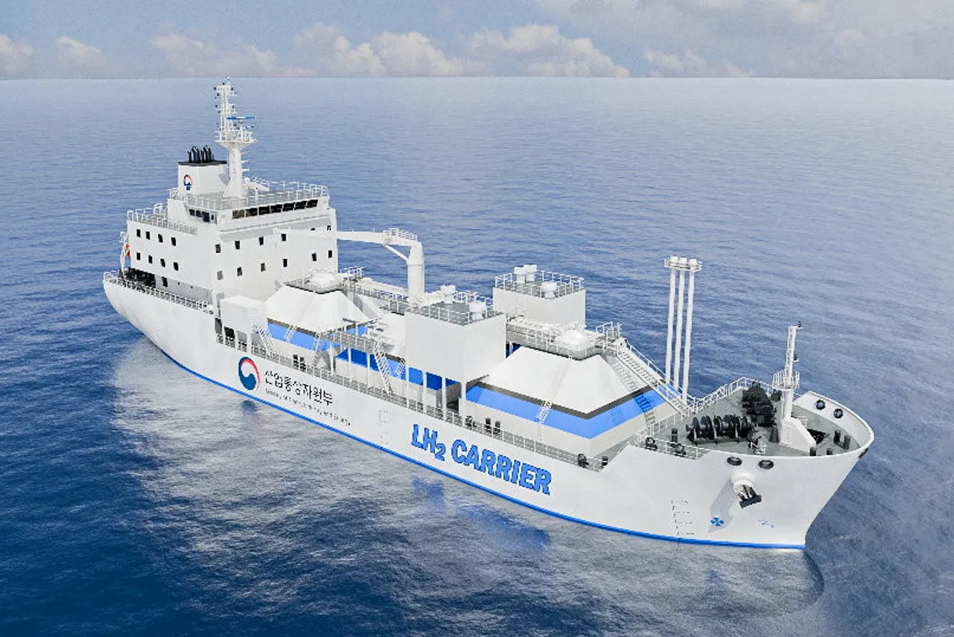 A rendering of a possible design for the Hydro Ocean K liquid-hydrogen carrier.