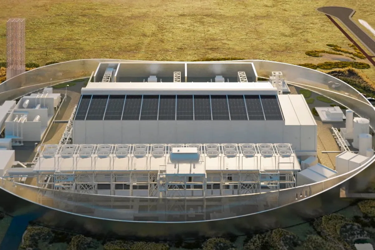 A rendering of Shell's Holland Hydrogen 1 electrolysis project, currently under construction in Rotterdam in the Netherlands