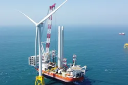 A picture released of the installed turbine by Siemens Gamesa.