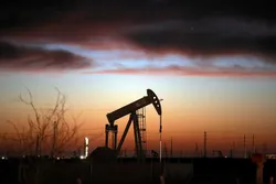 An oil pumpjack in Andrews, Texas.