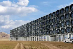 A rendering of a Carbon Engineering direct air capture plant.