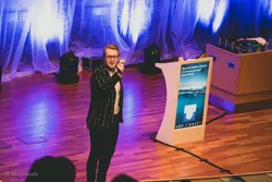 Øyvind André Haram i Sjømat Norge held ofte foredrag for å motivere folk i sjømatbransjen.