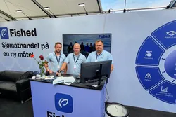 Endre Tungehaug, Bjarne Anker og Robert Oldeide på stand for Fished under Aqua Nor.