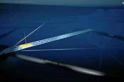 A rendering of a mechanical underwater seaweed-harvesting concept being developed by Norwegian research group Sintef.