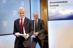 Statsminister Jonas Gahr Støre (Ap) og finansminister Trygve Slagsvold Vedum (Sp) la denne uken fram forslaget om grunnrenteskatt på havbruk.