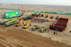 The ceremony that marked the start of construction at the 260MW Kuqa green hydrogen project, back in December 2021.